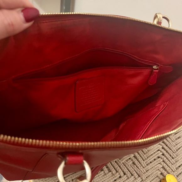 Coach Cherry Red Leather Tote - Picture 8 of 8